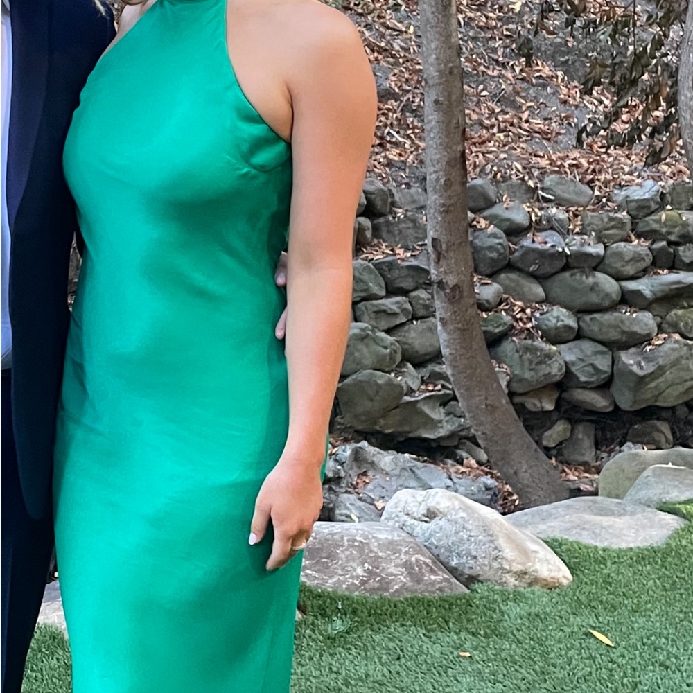 Meshki Green halter/Backless Dress